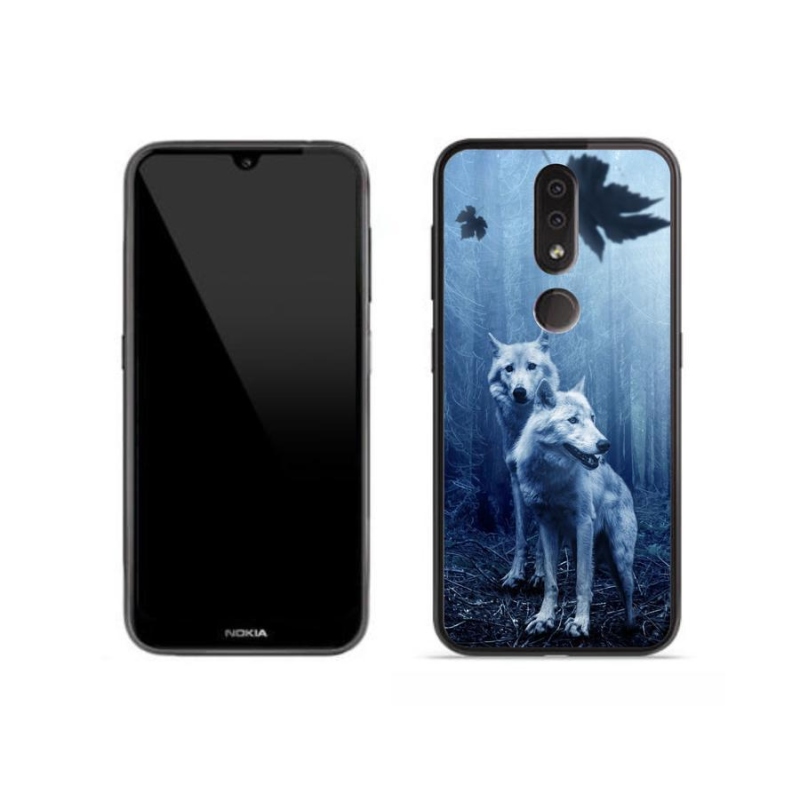 Zselés borító mmCase mobil Nokia 4.2 - farkasok az erdőben