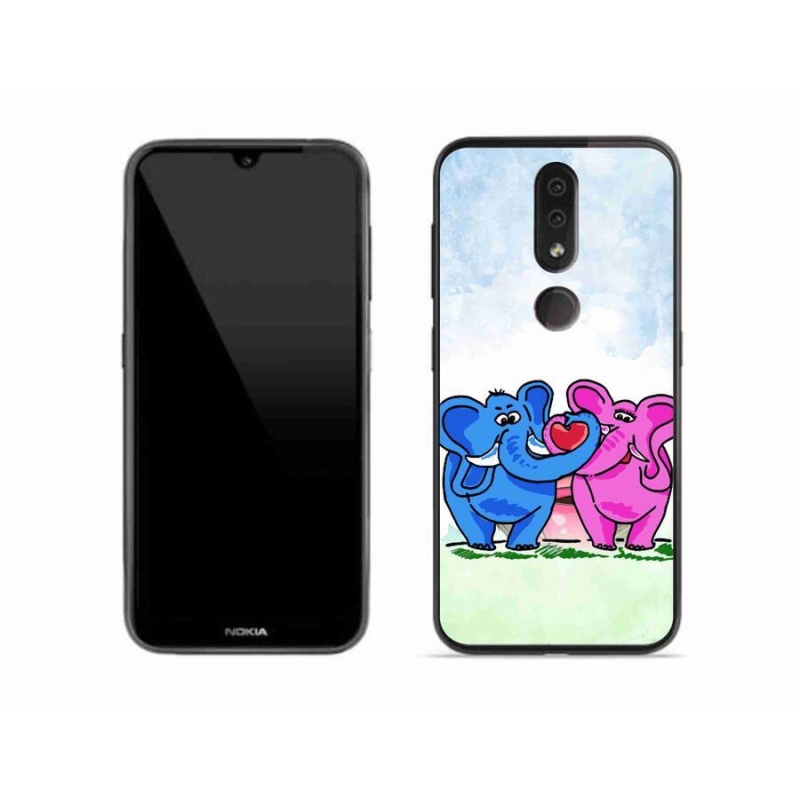 Gél borító mmCase mobiltelefonhoz Nokia 4.2 - szerelmes elefántok