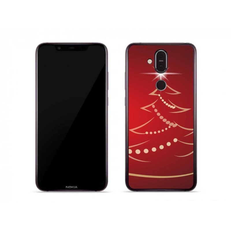 Zselés borítás mmCase mobiltelefonhoz Nokia 7.1 Plus - karácsonyfa karikatúra