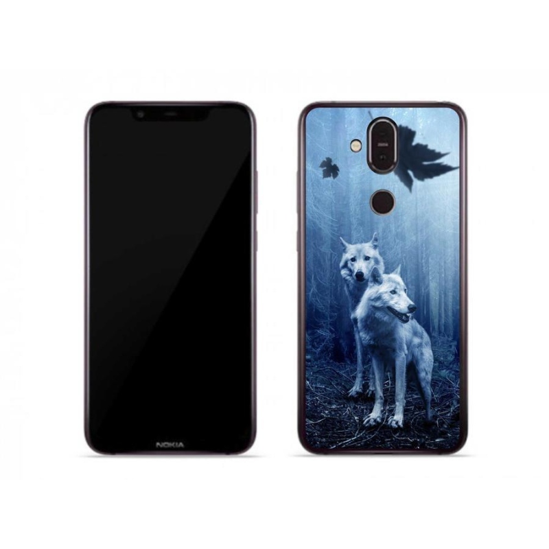 Zselés borítás mmCase mobiltelefonhoz Nokia 7.1 Plus - farkasok az erdőben