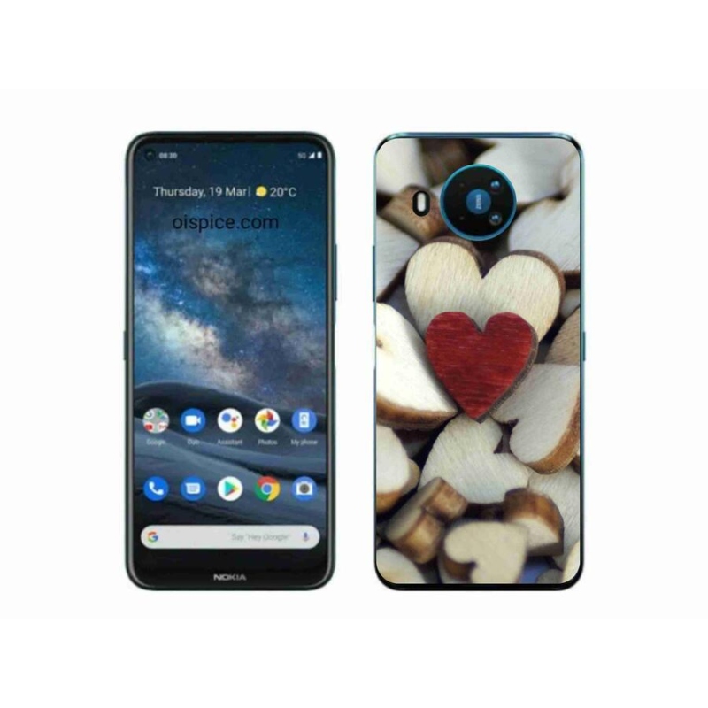 Zselés borítás mmCase a Nokia 8.3 5G készülékhez - gravírozott piros szív