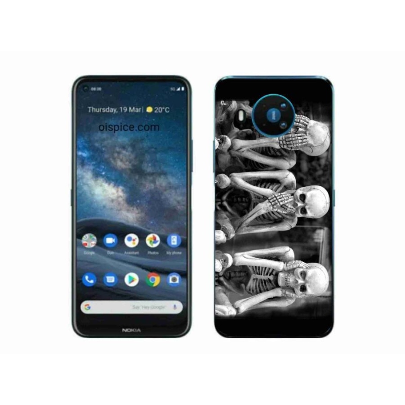 Zselés borítás mmCase a Nokia 8.3 5G készülékhez - csontvázak