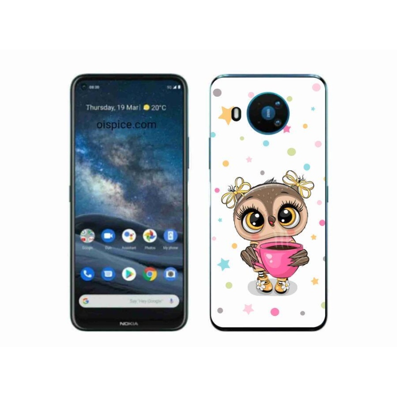 Zselés borító mmCase a Nokia 8.3 5G készülékhez - rajzfilm bagoly