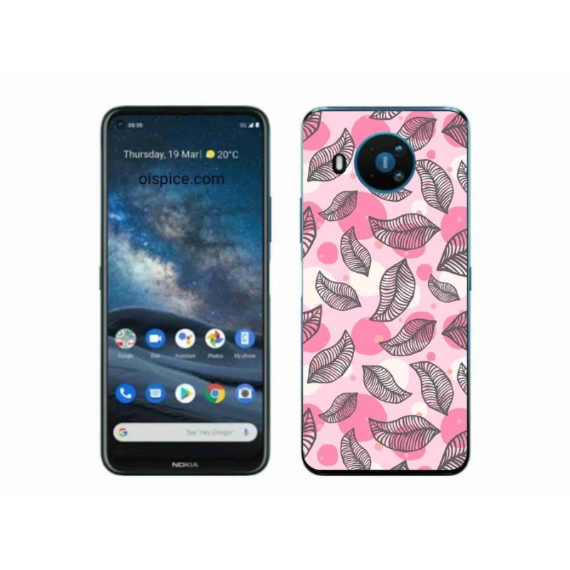 Zselés borító mmCase a Nokia 8.3 5G készülékhez - rajzfilmes hulló levelek