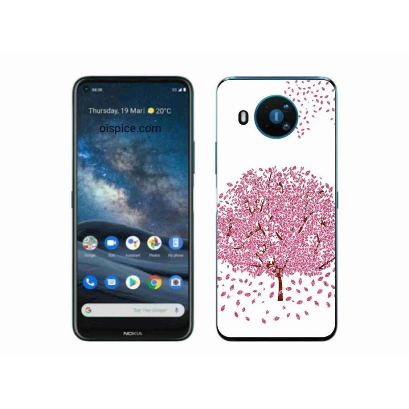 Zselés borítás mmCase a Nokia 8.3 5G készülékhez - rajzfilmfa levelekkel