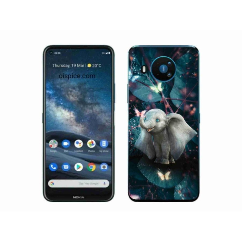 Zselés borítás mmCase a Nokia 8.3 5G készülékhez - aranyos elefánt