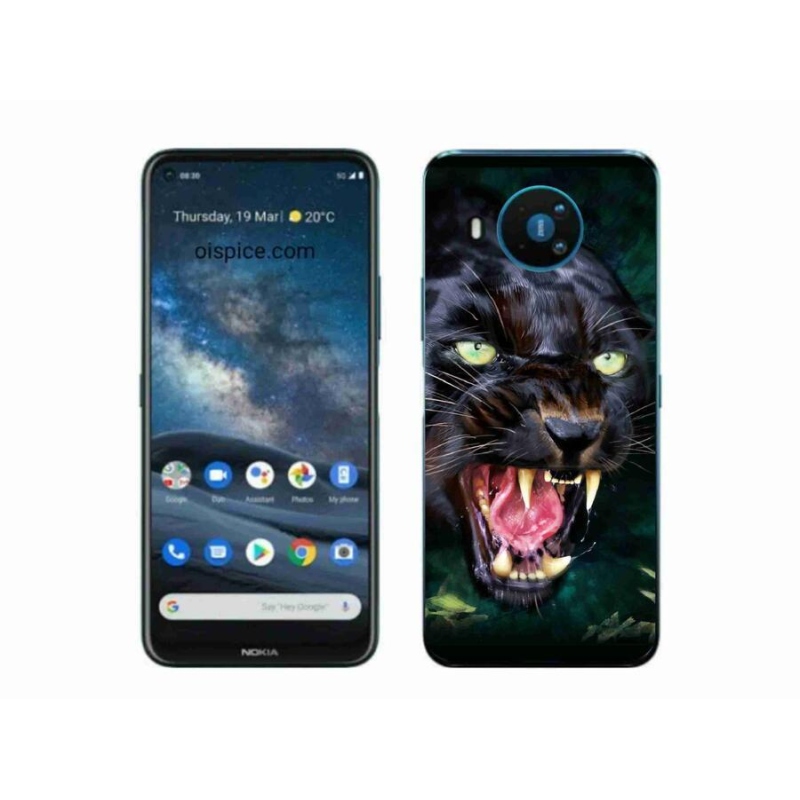 Zselés borítás mmCase a Nokia 8.3 5G készülékhez - dühös fekete párduc
