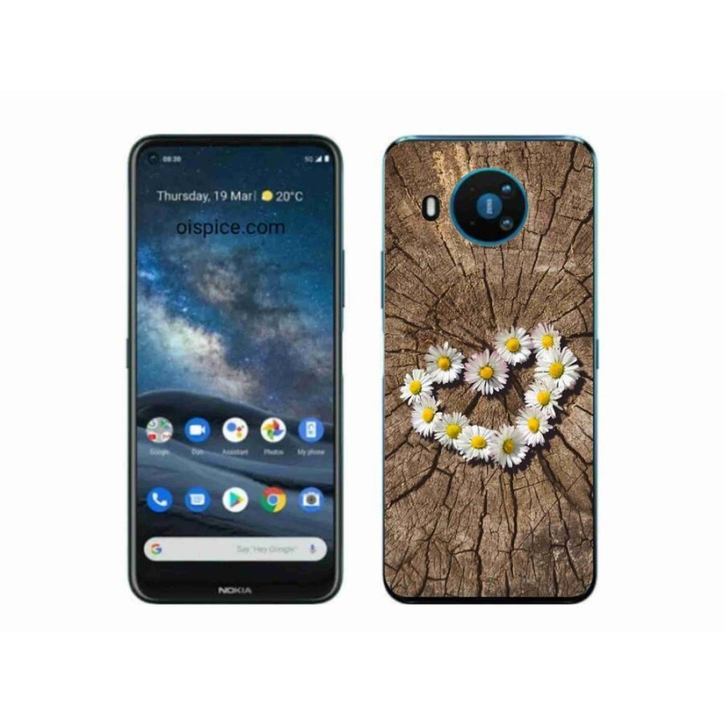 Zselés borítás mmCase a Nokia 8.3 5G készülékhez - százszorszépek szíve