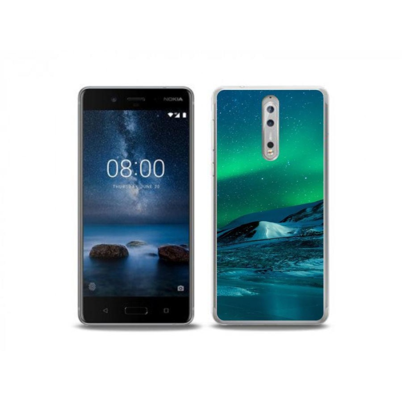 Zselés borítás mmCase mobiltelefonhoz Nokia 8 - sarki fény