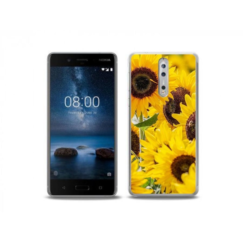 Zselés borítás mmCase a Nokia 8-hoz - Napraforgó