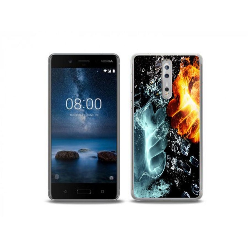 Zselés borítás mmCase a Nokia 8-hoz - víz és tűz