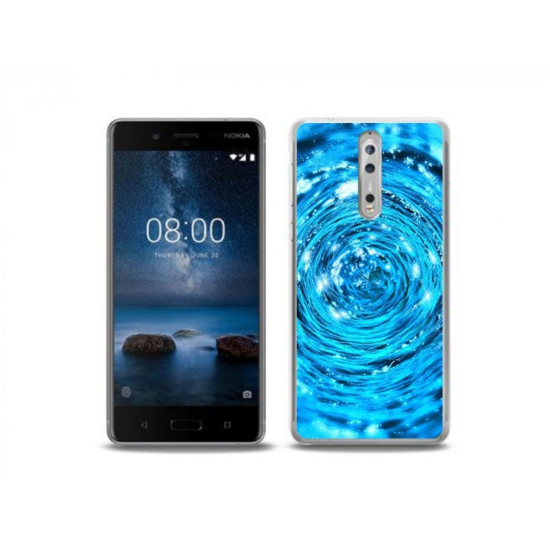 Zselés borítás mmCase mobiltelefonhoz Nokia 8 - water vortex