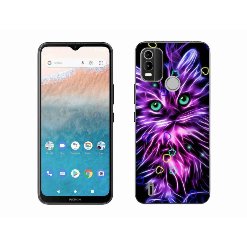 Zselés borító mmCase mobiltelefonhoz Nokia C21 Plus - absztrakt macska