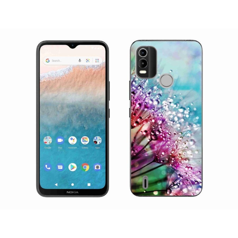 Zselés borítás mmCase mobiltelefonhoz Nokia C21 Plus - színes virágok