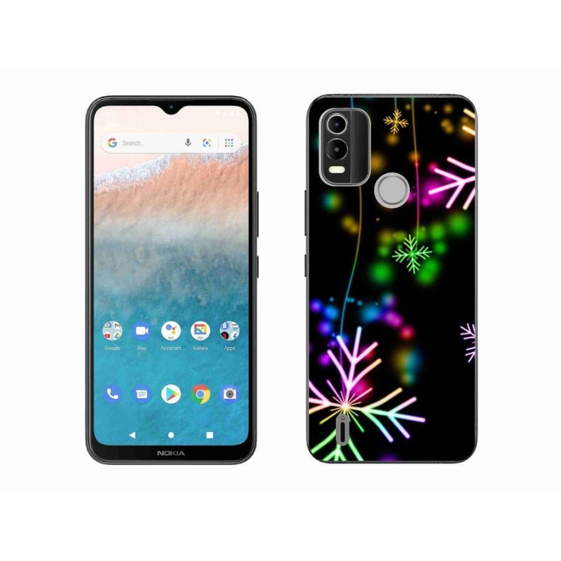 Zselés borítás mmCase mobiltelefonhoz Nokia C21 Plus - színes pelyhek