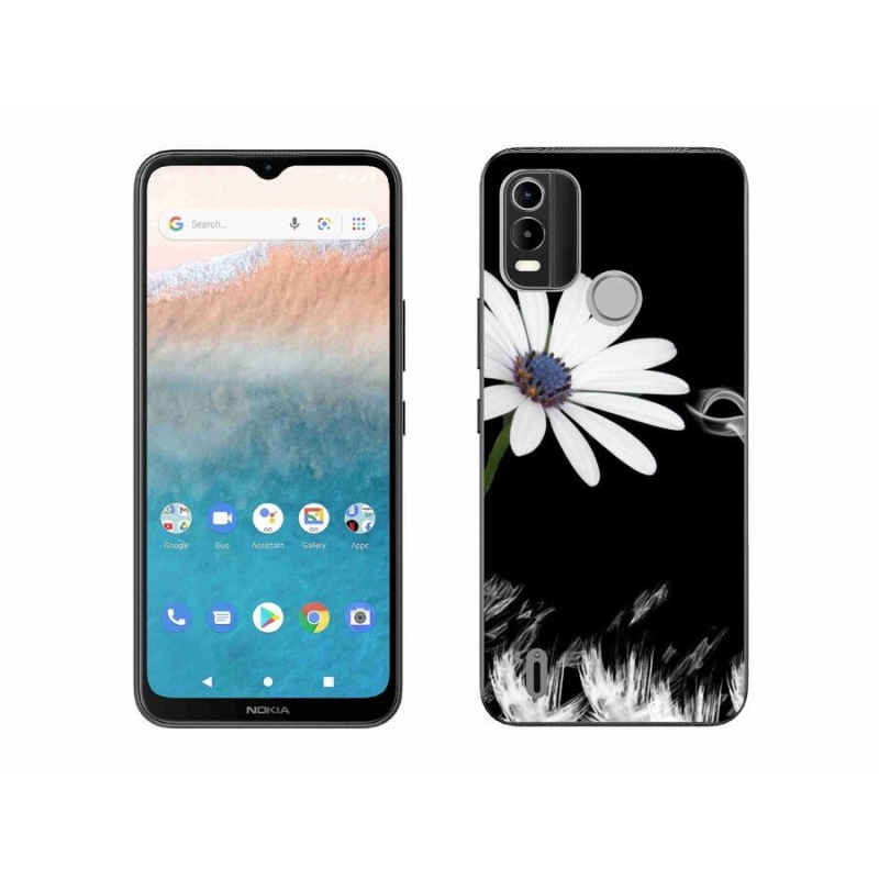 Zselés borítás mmCase a Nokia C21 Plus készülékhez - fehér virág
