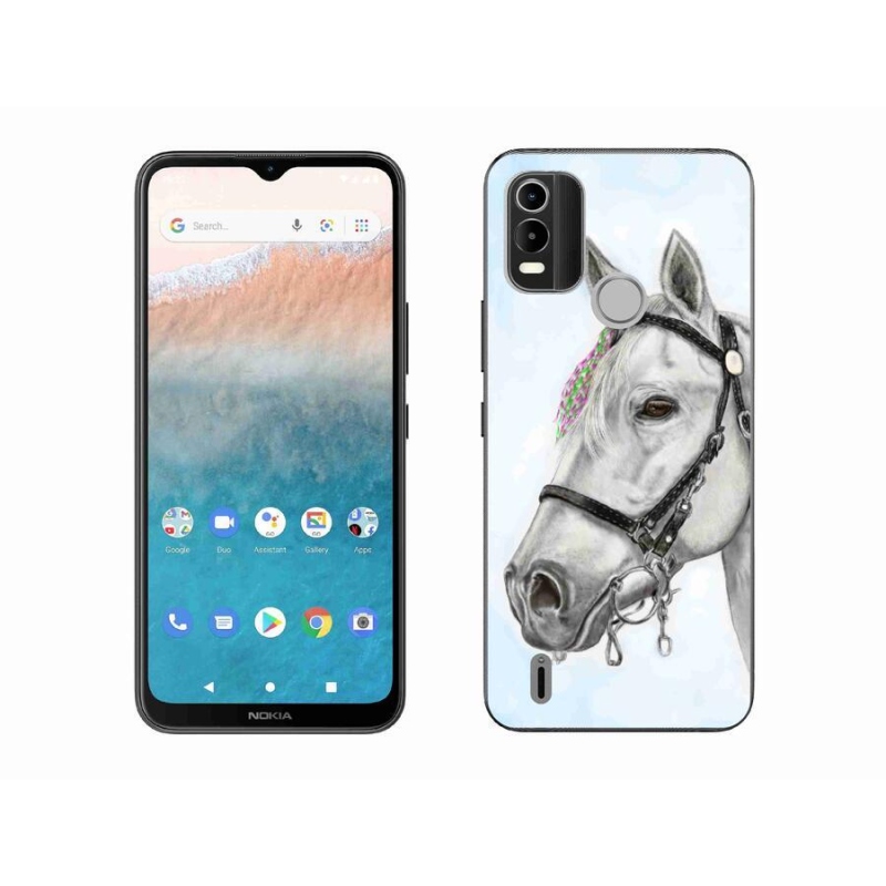 Zselés tok mmCase a Nokia C21 Plus készülékhez - fehér ló 1