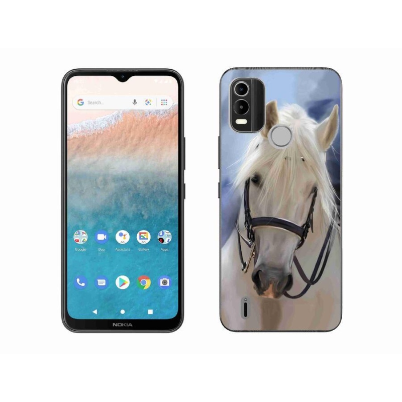 Zselés borítás mmCase a Nokia C21 Plus készülékhez - fehér ló