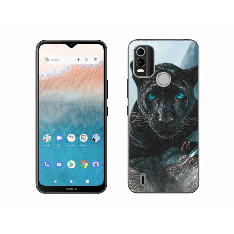 Zselés borítás mmCase a Nokia C21 Plus készülékhez - fekete párduc