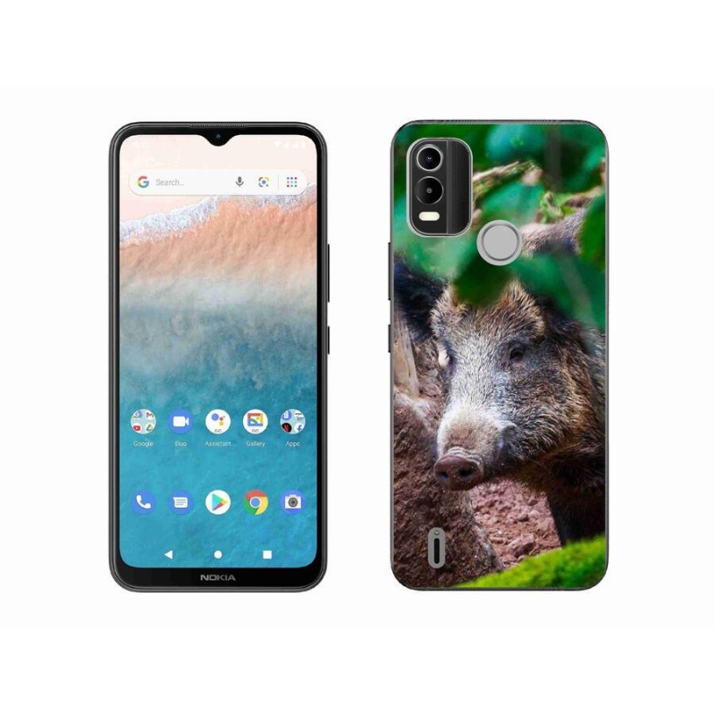 Zselés borítás mmCase mobiltelefonhoz Nokia C21 Plus - vaddisznó