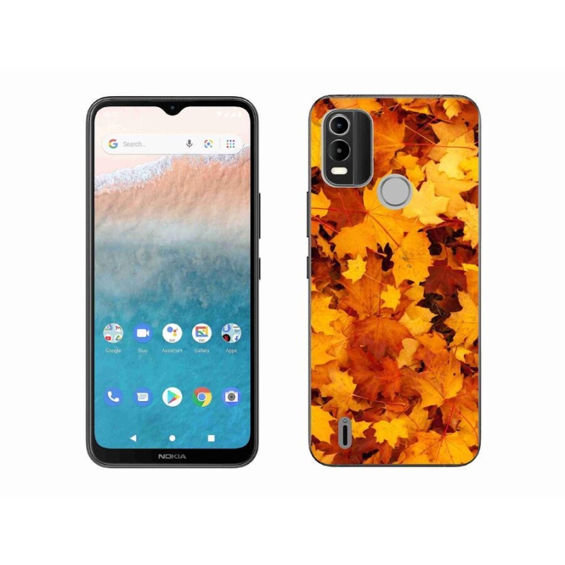 Zselés borítás mmCase mobiltelefonhoz Nokia C21 Plus - juharlevelek