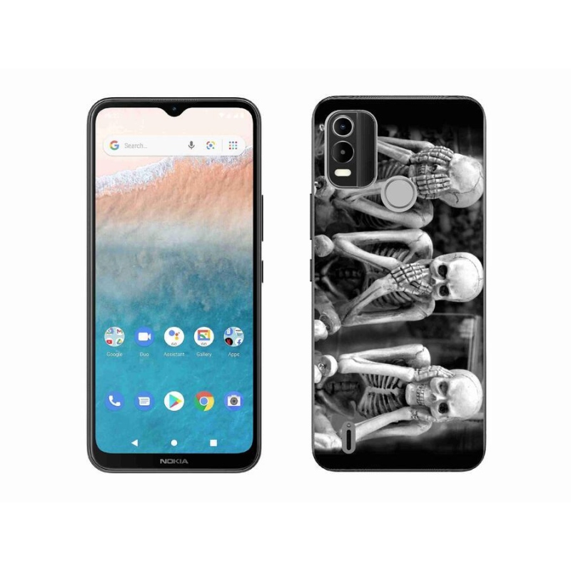 Zselés borítás mmCase a Nokia C21 Plus mobilhoz - csontvázak
