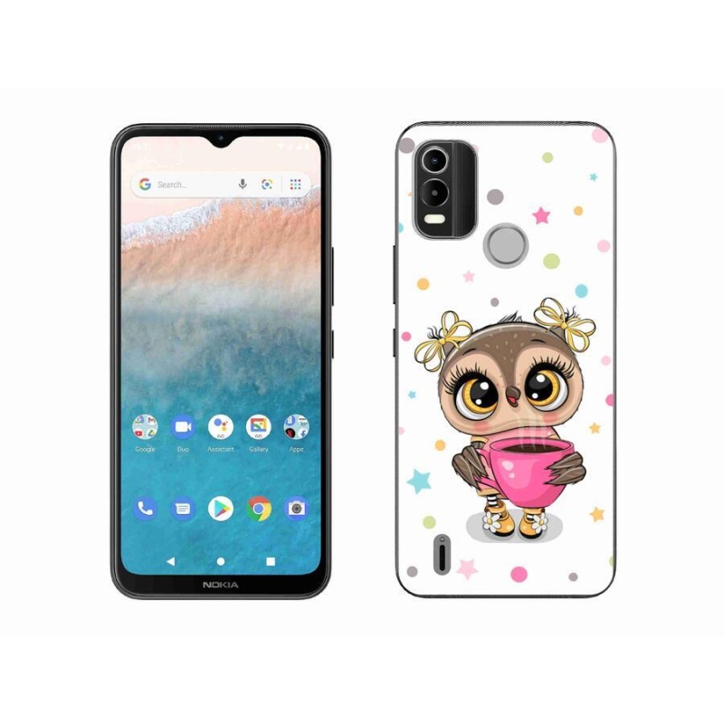 Zselés borítás mmCase mobiltelefonhoz Nokia C21 Plus - rajzfilm bagoly