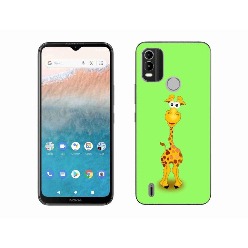 Zselés borító mmCase mobiltelefonhoz Nokia C21 Plus - rajzfilm zsiráf