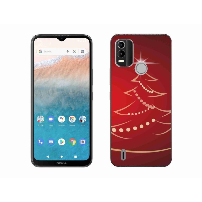 Zselés borító mmCase mobiltelefonhoz Nokia C21 Plus - karácsonyfa karikatúra