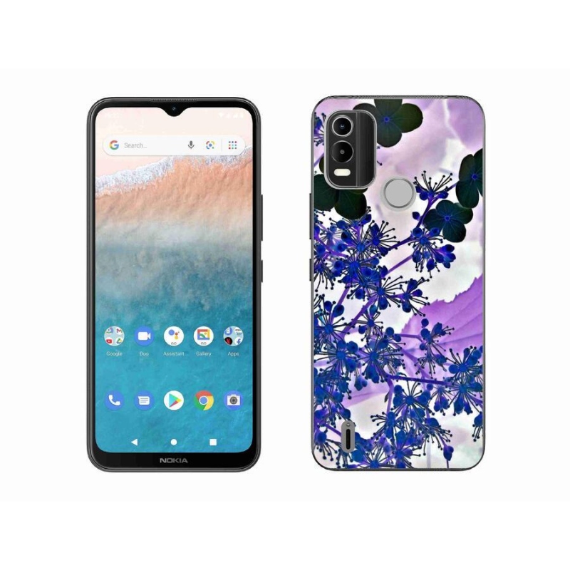 Zselés borítás mmCase mobiltelefonhoz Nokia C21 Plus - hortenzia virág
