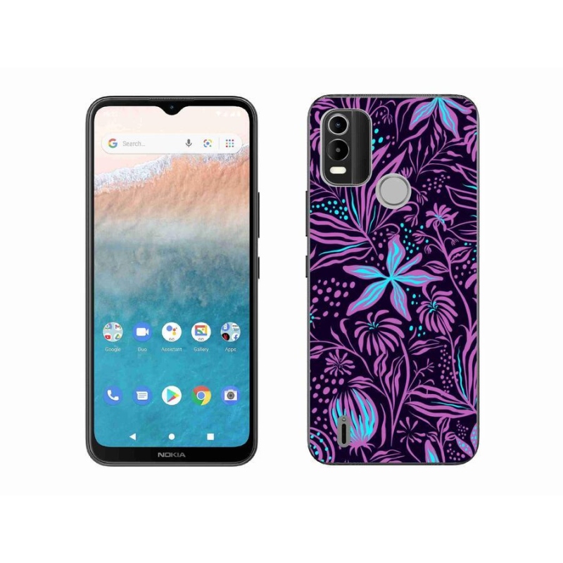 Zselés borítás mmCase mobiltelefonhoz Nokia C21 Plus - virágok 2