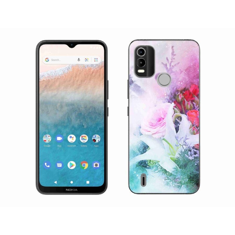 Gél borító mmCase mobiltelefonhoz Nokia C21 Plus - virágok 4