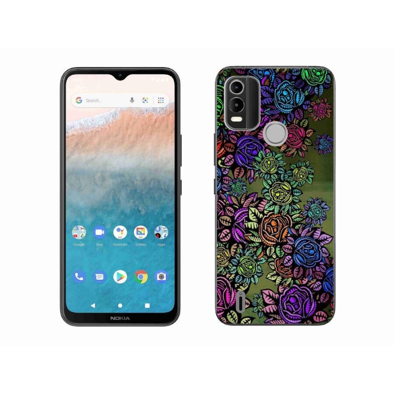 Gél borító mmCase mobiltelefonhoz Nokia C21 Plus - virágok 6