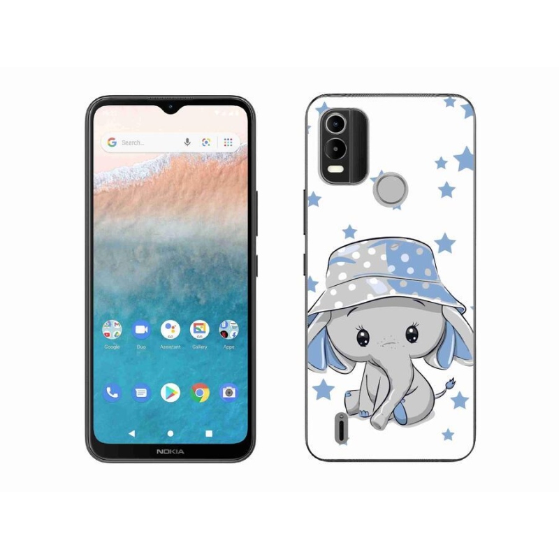 Zselés borítás mmCase a Nokia C21 Plus készülékhez - kék elefánt
