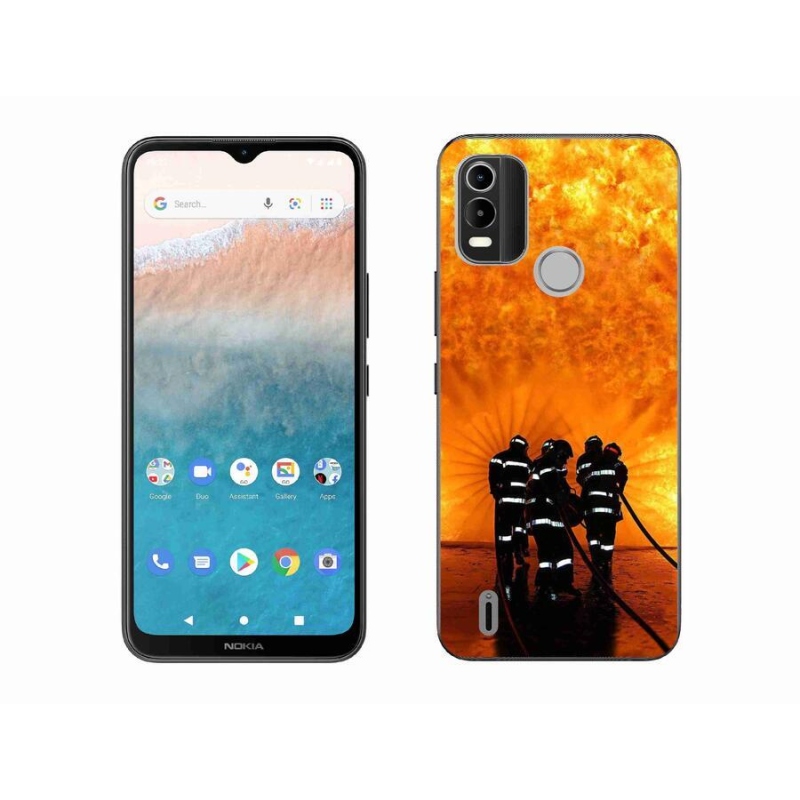 Zselés borítás mmCase mobiltelefonhoz Nokia C21 Plus - tűz