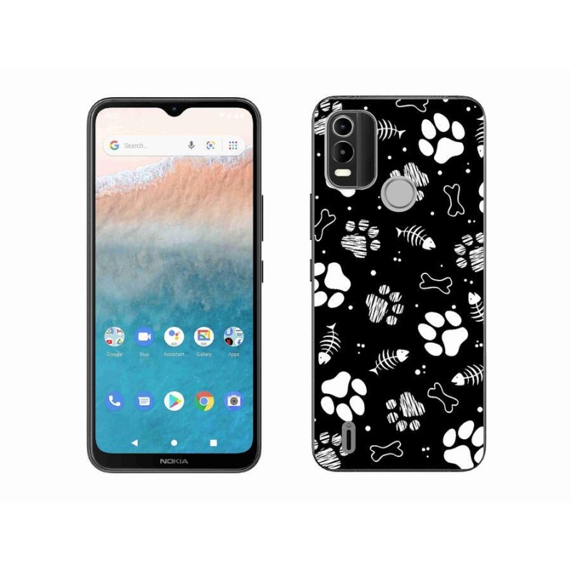 Zselés borítás mmCase mobiltelefonhoz Nokia C21 Plus - kutyamancsok