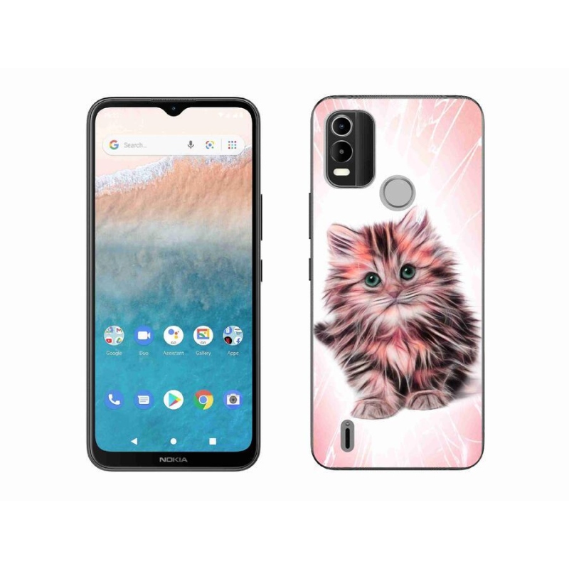 Zselés borítás mmCase mobiltelefonhoz Nokia C21 Plus - aranyos cica