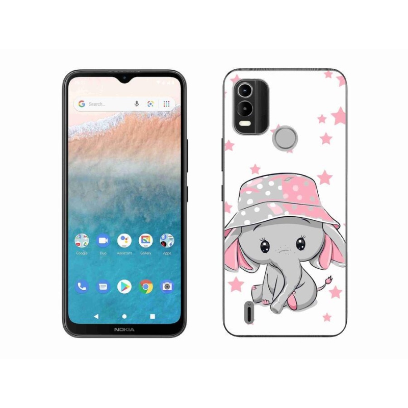 Zselés borítás mmCase a Nokia C21 Plus készülékhez - rózsaszín elefánt