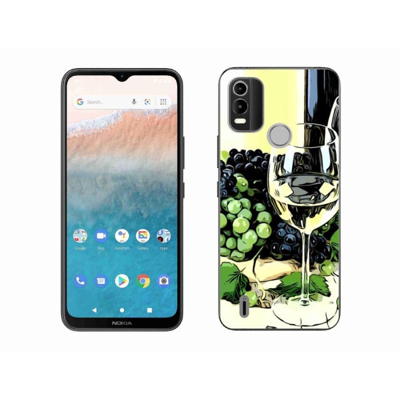 Zselés borító mmCase mobiltelefonhoz Nokia C21 Plus - pohár bor