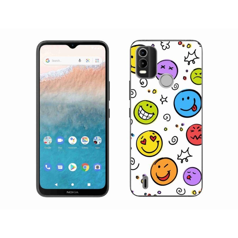 Zselés borítás mmCase mobiltelefonhoz Nokia C21 Plus - smiley-k
