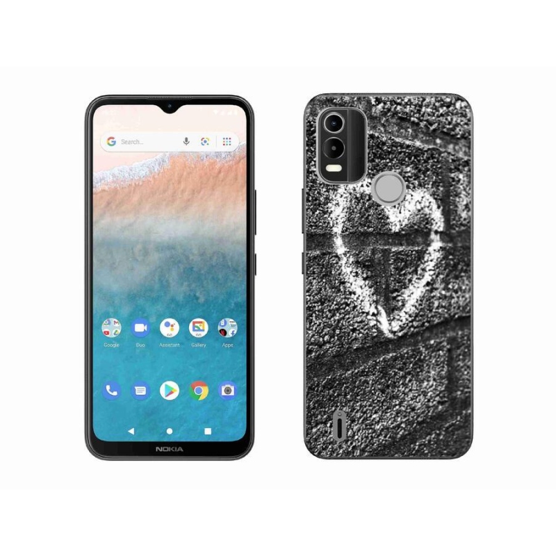 Zselés borítás mmCase a Nokia C21 Plus mobilhoz - szív a falon