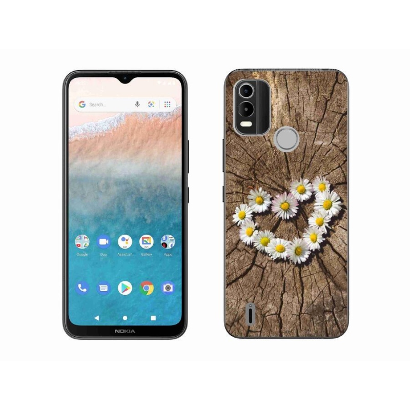 Zselés borítás mmCase mobiltelefonhoz Nokia C21 Plus - Százszorszépek szíve