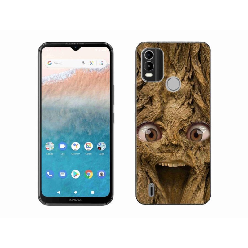 Gél borító mmCase mobiltelefonhoz Nokia C21 Plus - vidám fa szemekkel