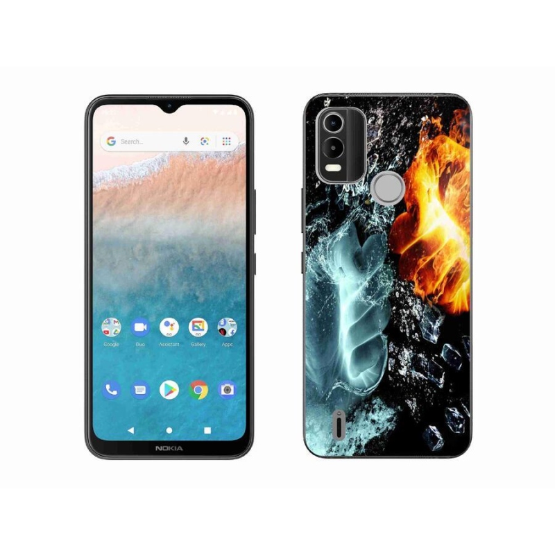 Zselés borítás mmCase a Nokia C21 Plus számára - víz és tűz