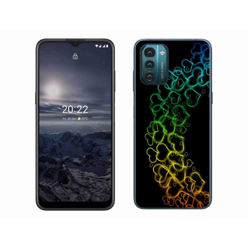Zselés borítás mmCase mobiltelefonhoz Nokia G11/G21 - színes szívek