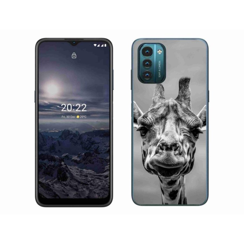 Zselés borítás mmCase a Nokia G11/G21 készülékhez - fekete-fehér zsiráf