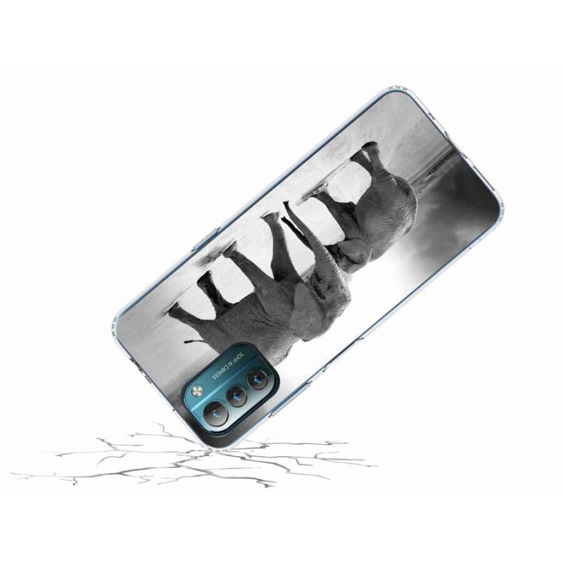 Zselés borítás mmCase a Nokia G11/G21 készülékhez - fekete és fehér elefántok