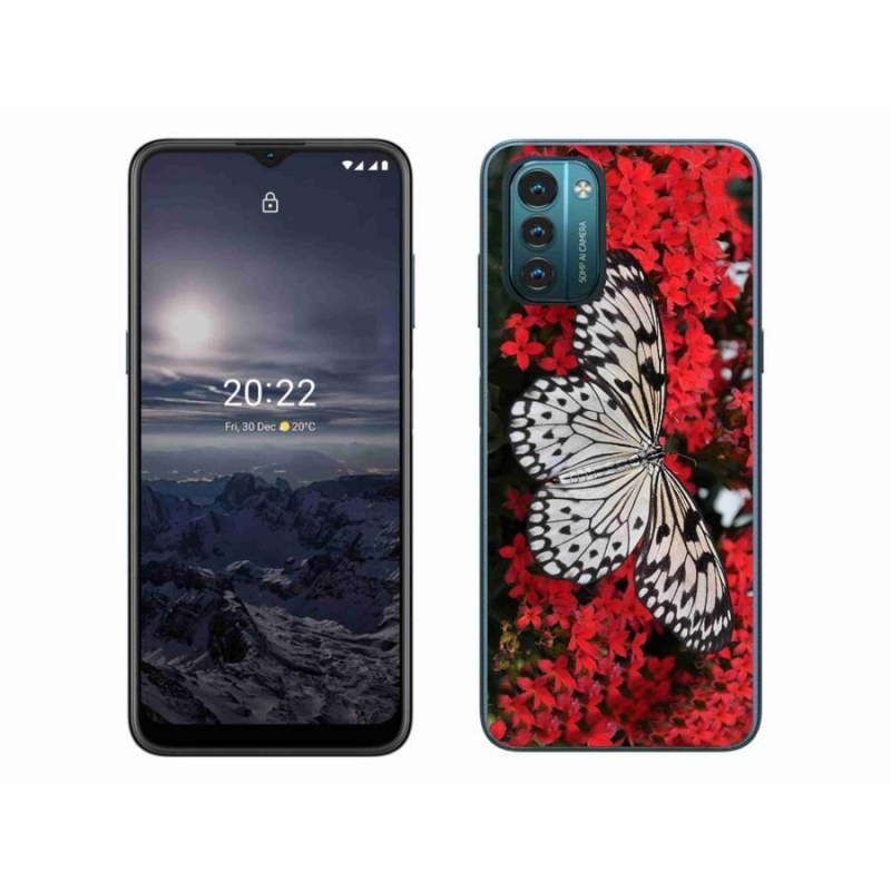Zselés borítás mmCase a Nokia G11/G21 készülékhez - fekete-fehér pillangó 1
