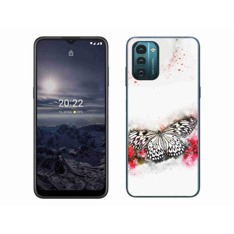 Zselés borítás mmCase a Nokia G11/G21 készülékhez - fekete-fehér pillangó