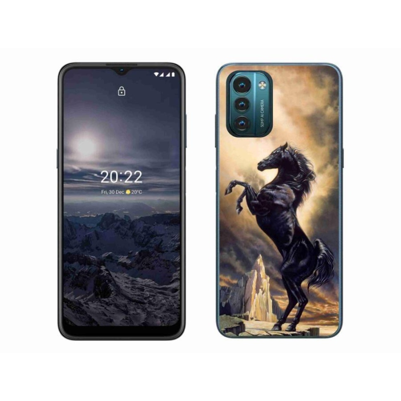 Zselés borítás mmCase a Nokia G11/G21 készülékhez - fekete rajzfilm ló